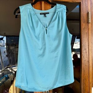 WHBM Aqua Chiffon Sleeveless Tank Top Size Large